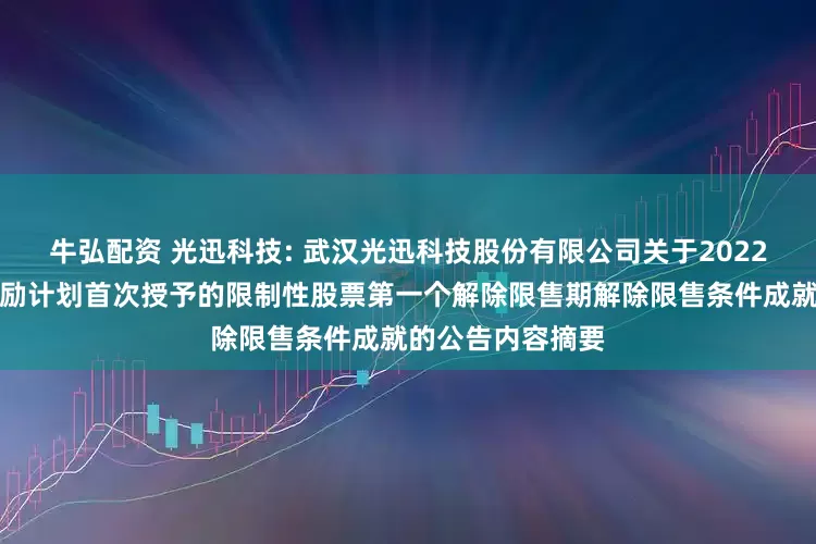牛弘配资 光迅科技: 武汉光迅科技股份有限公司关于2022年限制性股票激励计划首次授予的限制性股票第一个解除限售期解除限售条件成就的公告内容摘要