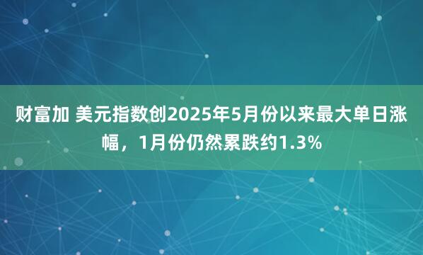 财富加 美元指数创2025年5月份以来最大单日涨幅，1月份仍然累跌约1.3%